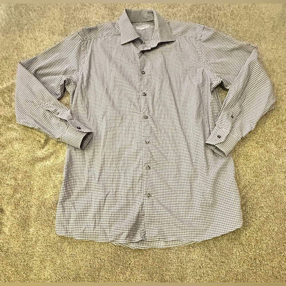 Eton grey and blue long sleeve dress shirt. Size 
 XL